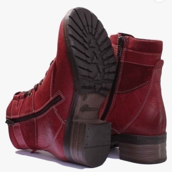 Dromedaris Women's Kara Combat Lace-up Comfort Boot with Inside Zip - Picture 3 of 14